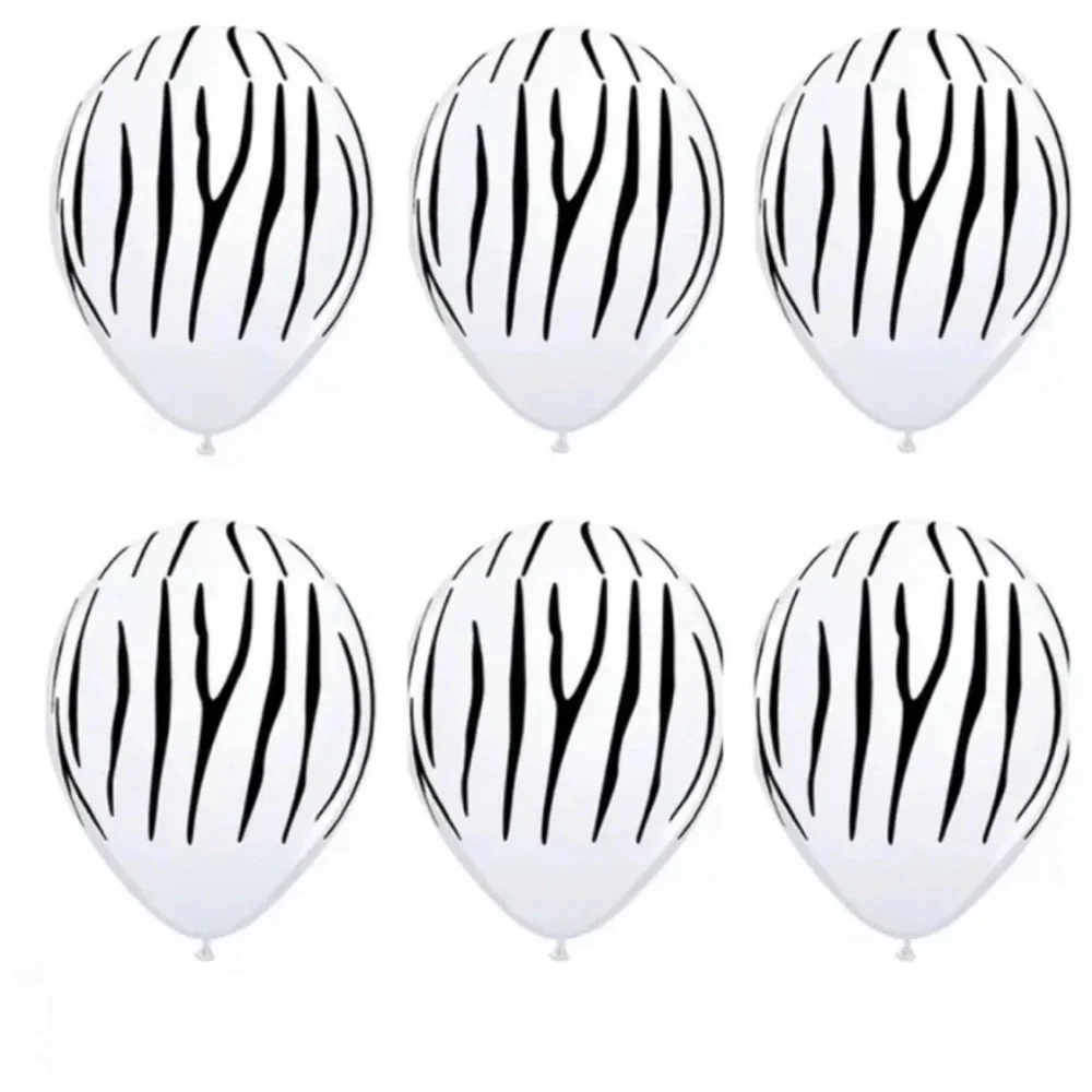 💞 New Pack of 6 - 11” Zebra Stripe Latex Balloons